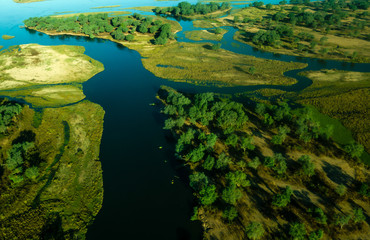 Fototapeta na wymiar Fluss delta South Luangwa Nationalpark Sambia