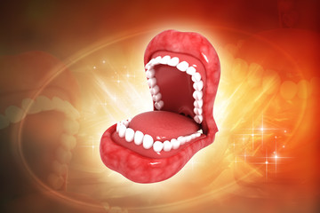 Obraz premium 3d rendered mouth isolated on a color background