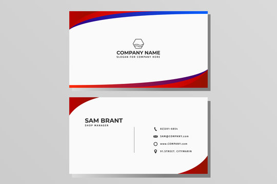 Modern creative business card and name card,horizontal simple clean template vector design, layout in rectangle size.