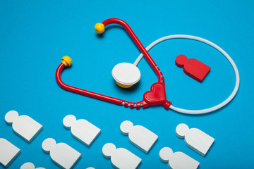 Baby heart health, cardiology and stethoscope. Safety, disease.