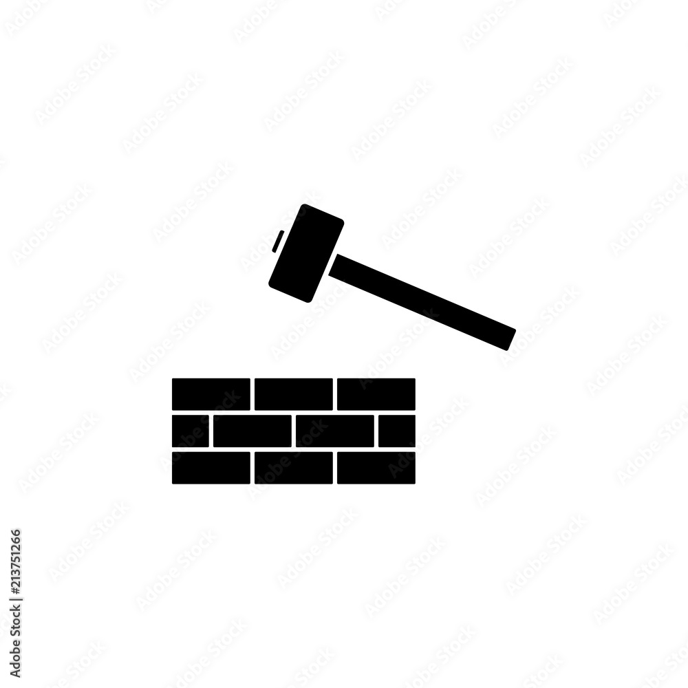 Poster break firewall icon. element of cybersecurity icon for mobile concept and web apps. glyph style brea