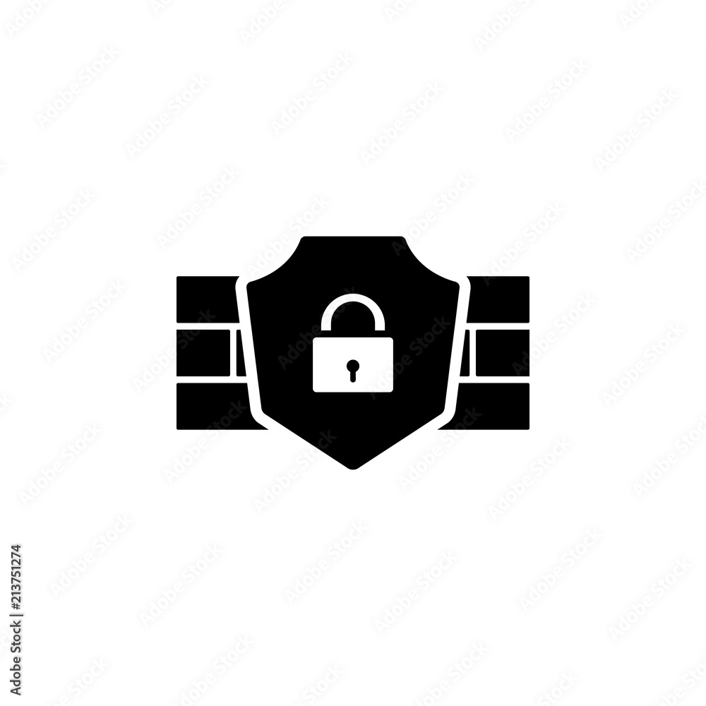 Poster firewall protection icon. element of cybersecurity icon for mobile concept and web apps. glyph style