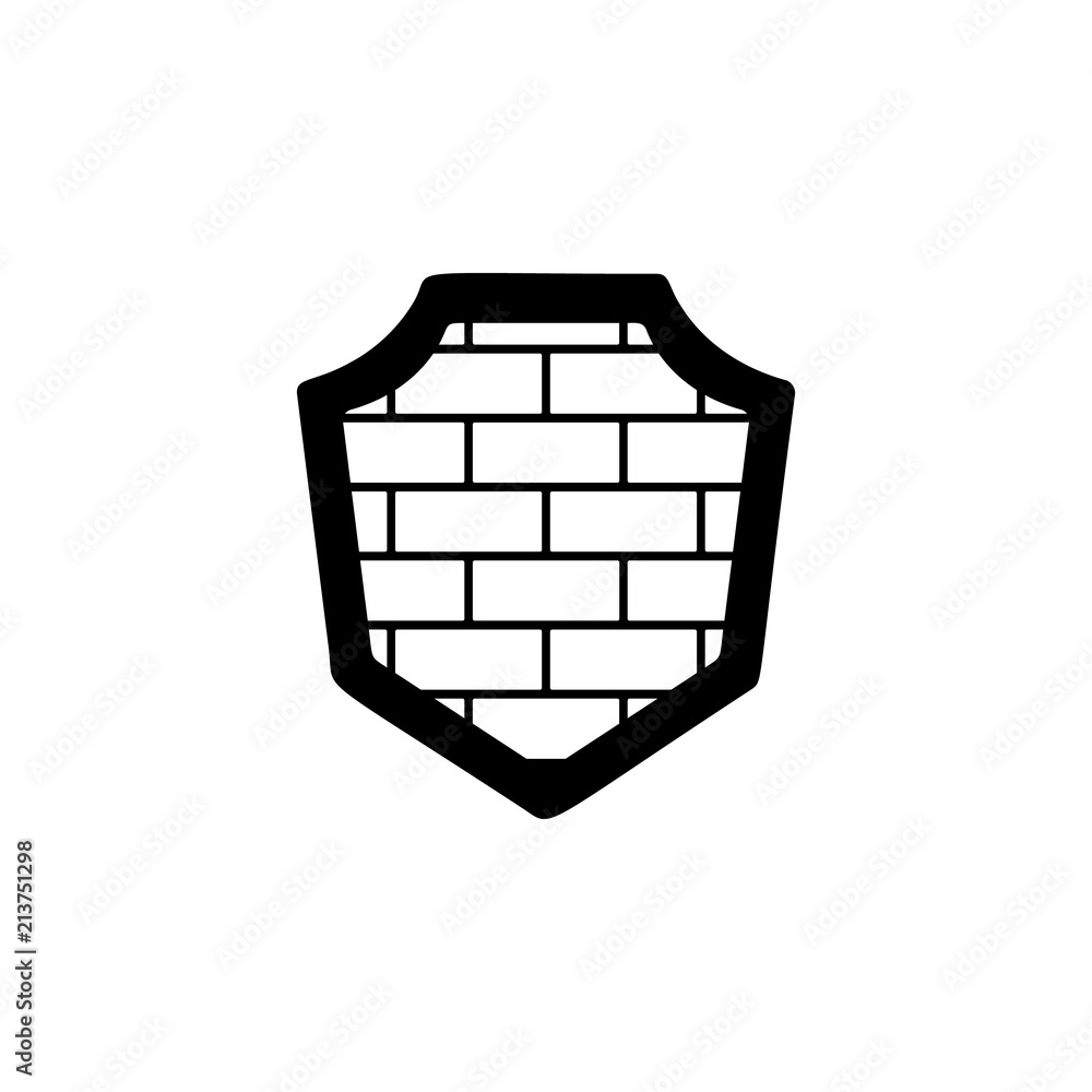 Poster wall shield icon. element of cybersecurity icon for mobile concept and web apps. glyph style wall sh