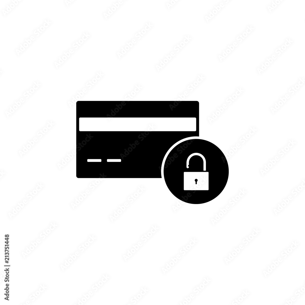Poster block credit card icon. element of cybersecurity icon for mobile concept and web apps. glyph style b