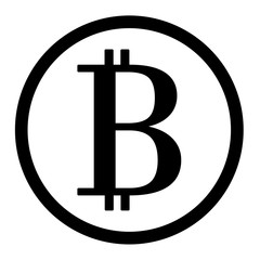 Bitcoin black circle icon vector eps 10
