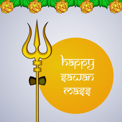 Illustration of hindu festival Sawan Mass Background