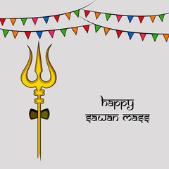 Illustration of hindu festival Sawan Mass Background