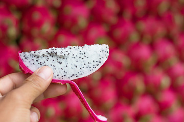 Dragon fruit in the market in thailand