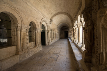 Romanesque Cloisters Church of Saint Trophime Cathedral in Arles. Provence,  France