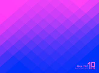Abstract pink and blue gradient color squares pattern background with copy space.