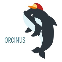 Orcinus in cap cartoon childish book character