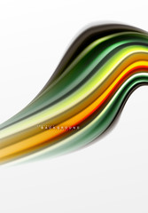 Fluid liquid mixing colors concept on light grey background, curve flow, trendy abstract layout template for business or technology presentation or web brochure cover, wallpaper