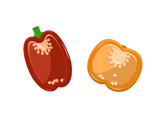 Paprika Collection Pepper Vector Illustration