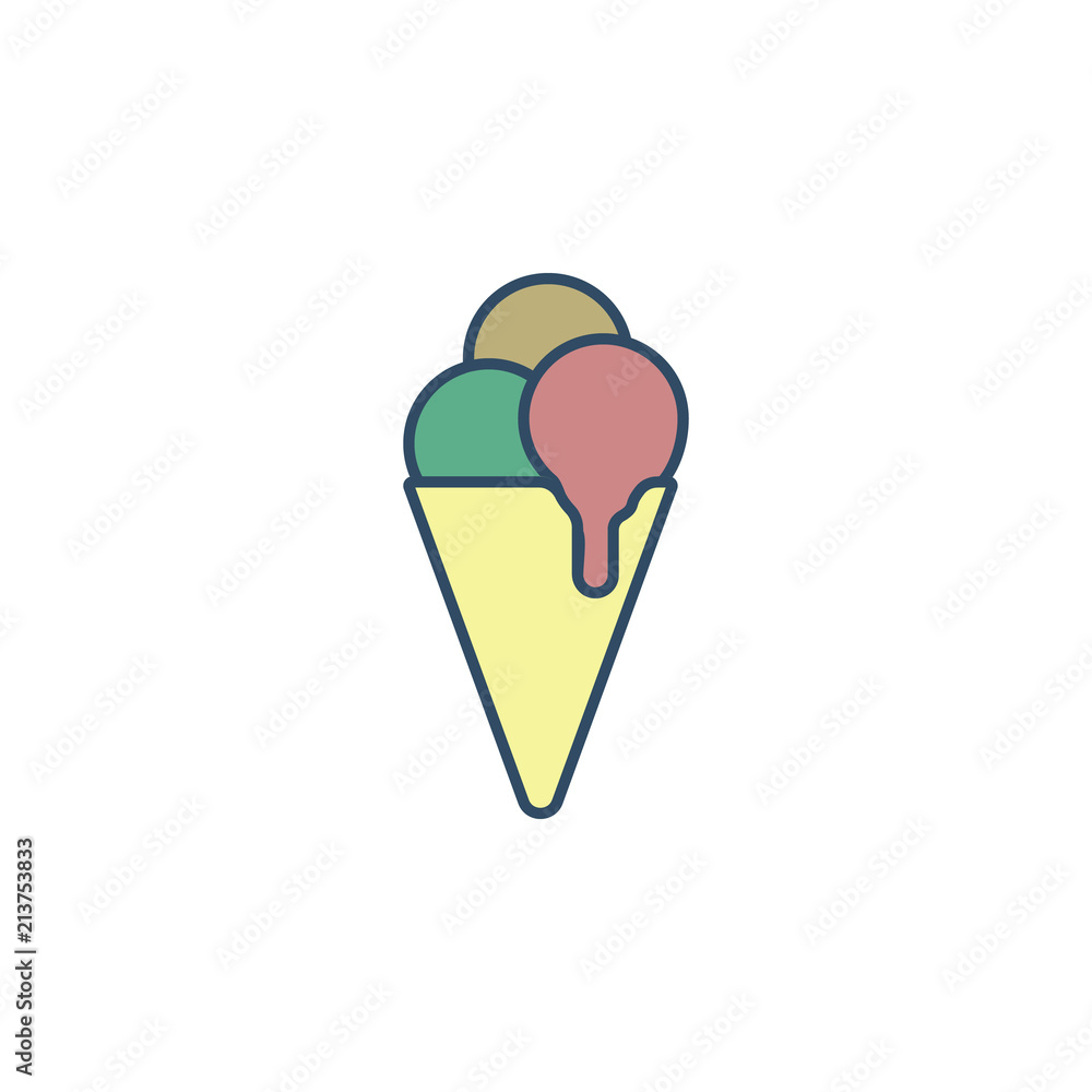 Poster ice cream in horn colored dusk style icon. element of ice cream icon for mobile concept and web apps
