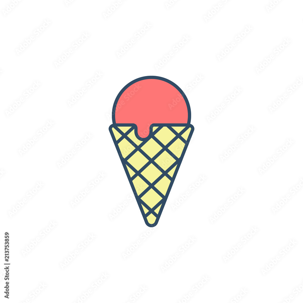 Poster ice cream in horn colored dusk style icon. element of ice cream icon for mobile concept and web apps