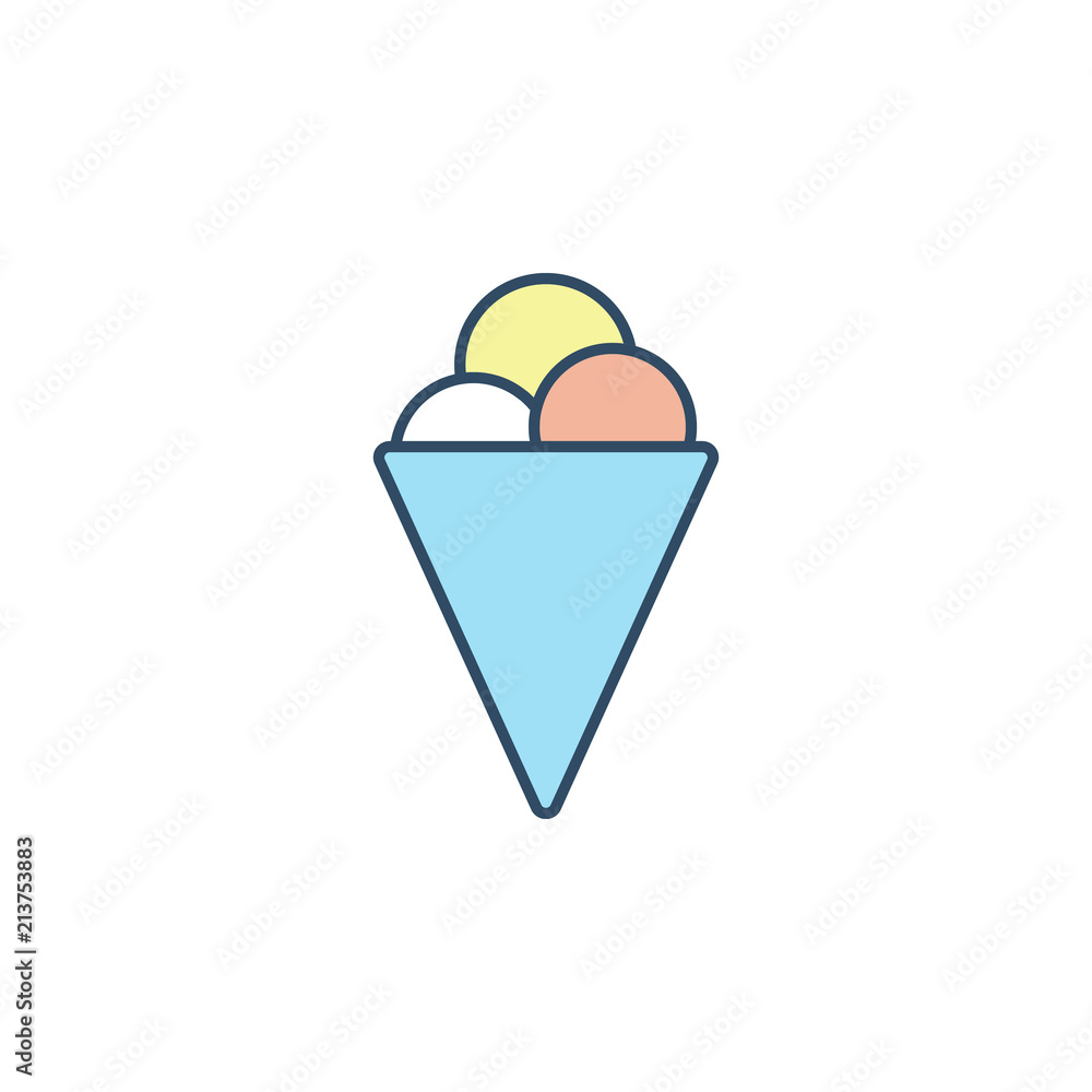 Aufkleber ice cream in horn colored dusk style icon. element of ice cream icon for mobile concept and web apps