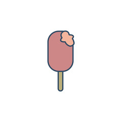 bitten ice cream colored dusk style icon. Element of ice cream icon for mobile concept and web apps. Dusk style bitten ice cream icon can be used for web and mobile