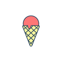ice cream in horn colored dusk style icon. Element of ice cream icon for mobile concept and web apps. Dusk style ice cream in horn icon can be used for web and mobile