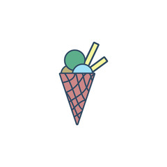 ice cream in horn colored dusk style icon. Element of ice cream icon for mobile concept and web apps. Dusk style ice cream in horn icon can be used for web and mobile