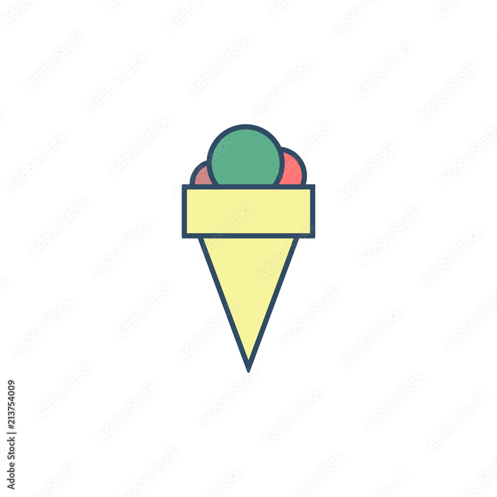 Aufkleber ice cream in horn colored dusk style icon. element of ice cream icon for mobile concept and web apps