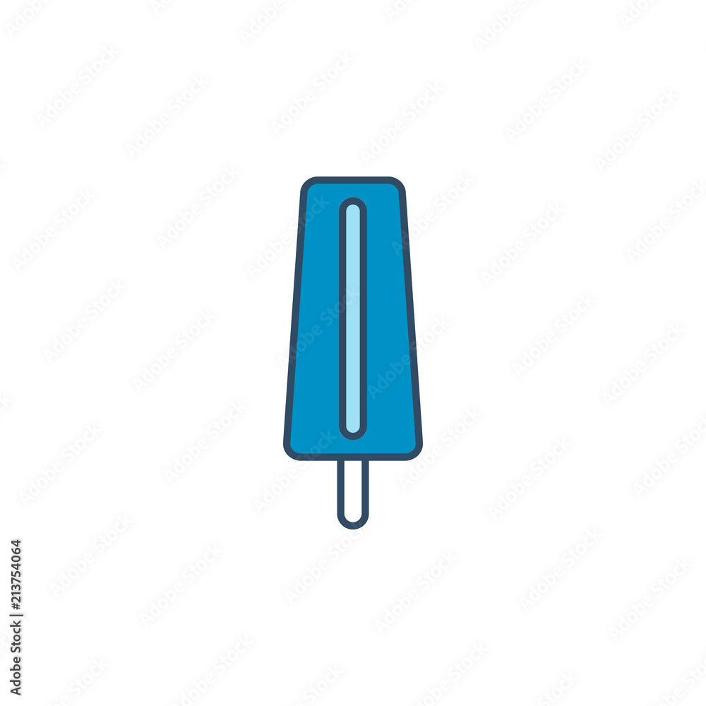 Poster ice cream on stick colored dusk style icon. element of ice cream icon for mobile concept and web app