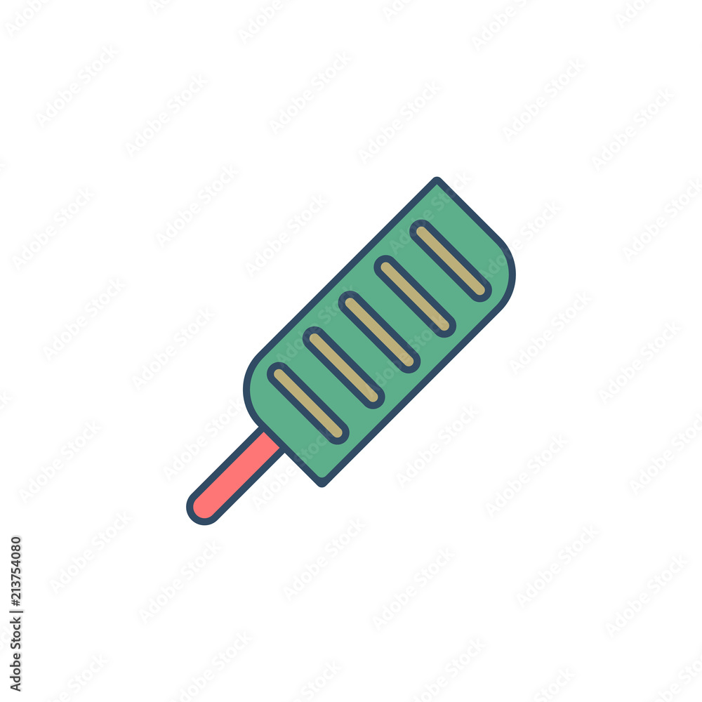 Poster ice cream on stick colored dusk style icon. element of ice cream icon for mobile concept and web app