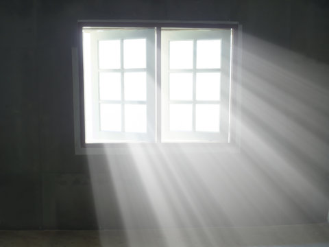 Light rays through pass window in living room Stock Photo | Adobe Stock