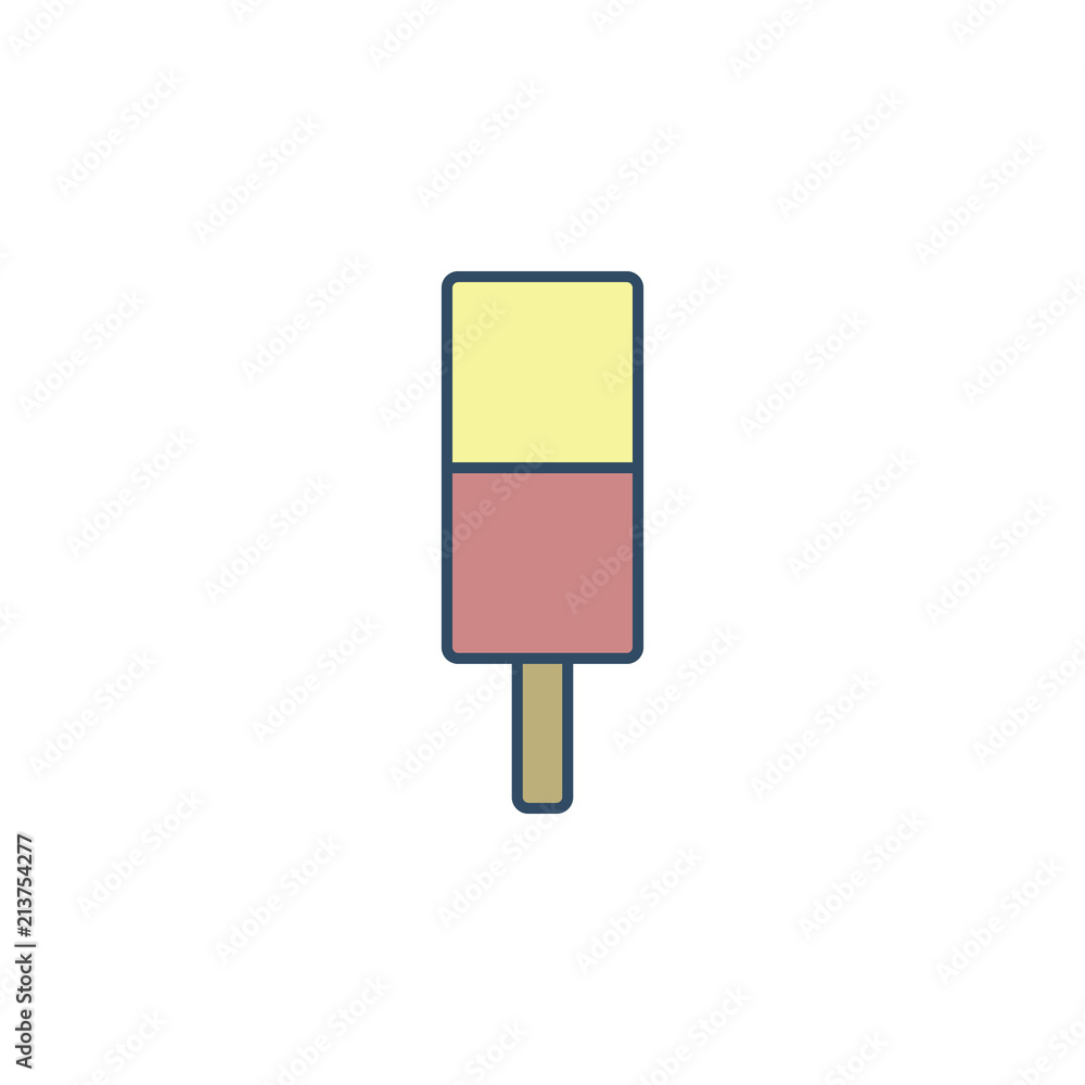 Poster ice cream on stick colored dusk style icon. element of ice cream icon for mobile concept and web app