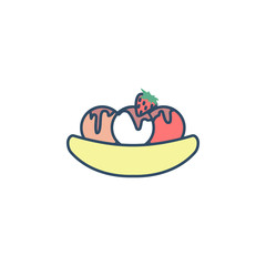fruit ice cream colored dusk style icon. Element of ice cream icon for mobile concept and web apps. Dusk style fruit ice cream icon can be used for web and mobile