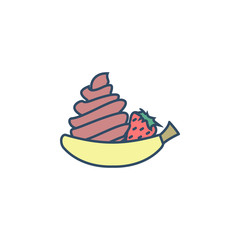 banana ice cream colored dusk style icon. Element of ice cream icon for mobile concept and web apps. Dusk style banana ice cream icon can be used for web and mobile