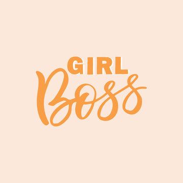 Hand drawn lettering card. The inscription: Girl boss. Perfect design for greeting cards, posters, T-shirts, banners, print invitations.