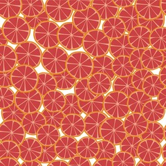 Citrus seamless pattern grapefruit slice ornament. Vector. Wrapping paper design