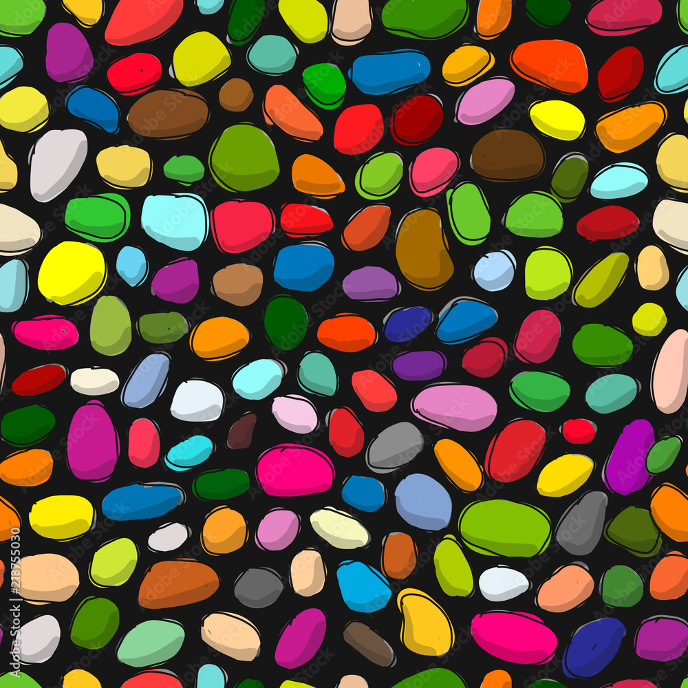Fototapete pebble colorful background, seamless pattern for your design