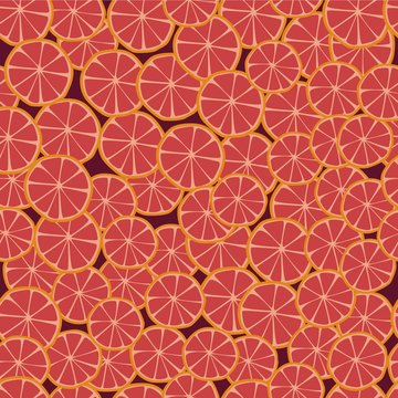 Citrus grapefruit seamless pattern. Vector. Wrapping paper design