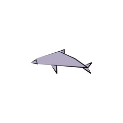 dolphin colored origami style icon. Element of animals icon. Made of paper in origami technique vector Illustration dolphin icon can be used for web and mobile