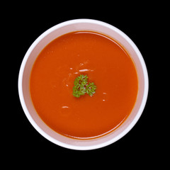 Soup isolated on black