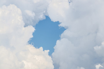 Cloud frame with blue sky