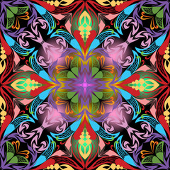 Colorful paisley seamless pattern.