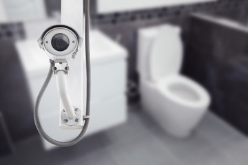 CCTV Camera surveillance operating with toilet room