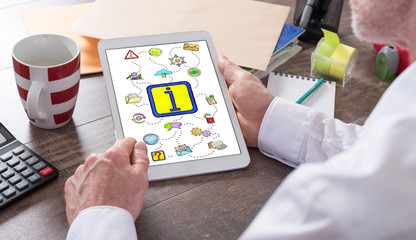 Information concept on a tablet