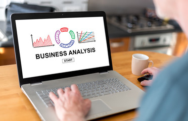 Fototapeta na wymiar Business analysis concept on a laptop