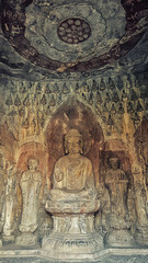 Buddhist Longmen Caves or Dragons Gate Grottoes, Louyang, Henan, China are one of the finest...