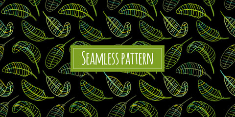 Green leaves, seamless pattern for your design