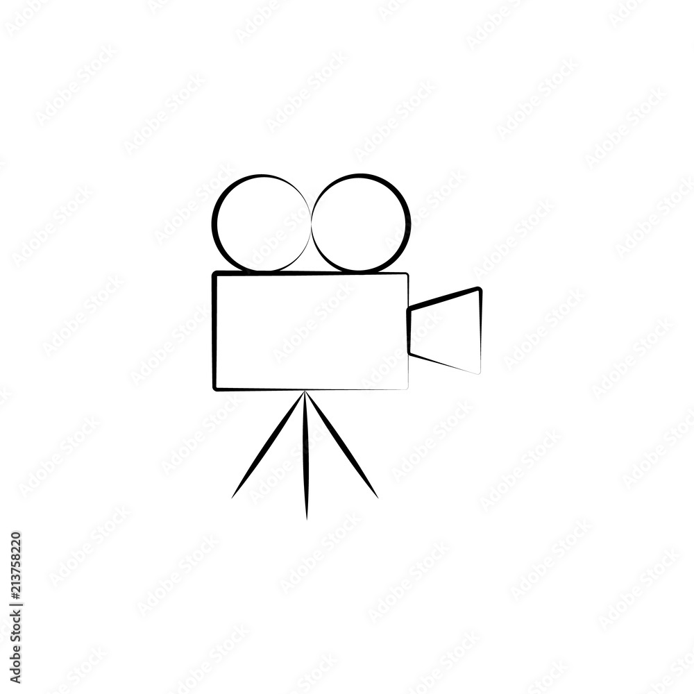 Poster camera sketch illustration. element of wedding icon for mobile concept and web apps. sketch style ca