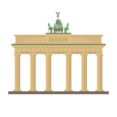 Brandenburg Gate at Berlin flat design vector icon