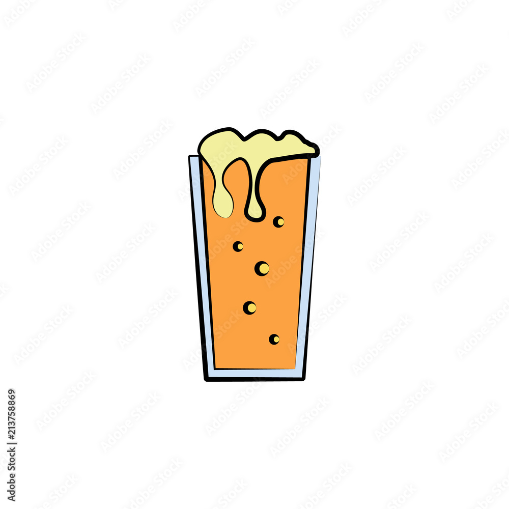 Poster beer mug colored sketch style icon. element of beer icon for mobile concept and web apps. hand drawn