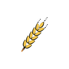 ear of barley colored sketch style icon. Element of beer icon for mobile concept and web apps. Hand drawn ear of barley icon can be used for web and mobile