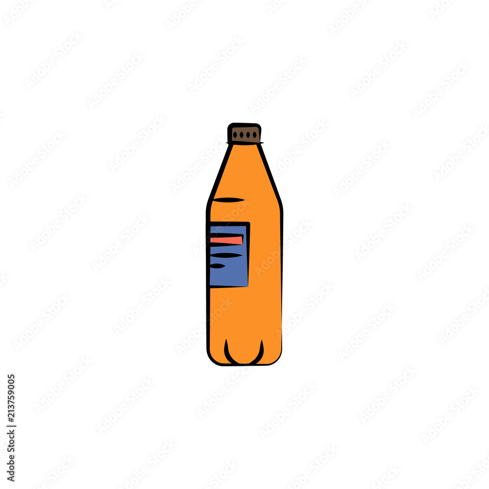 Poster beer bottle colored sketch style icon. element of beer icon for mobile concept and web apps. hand dr