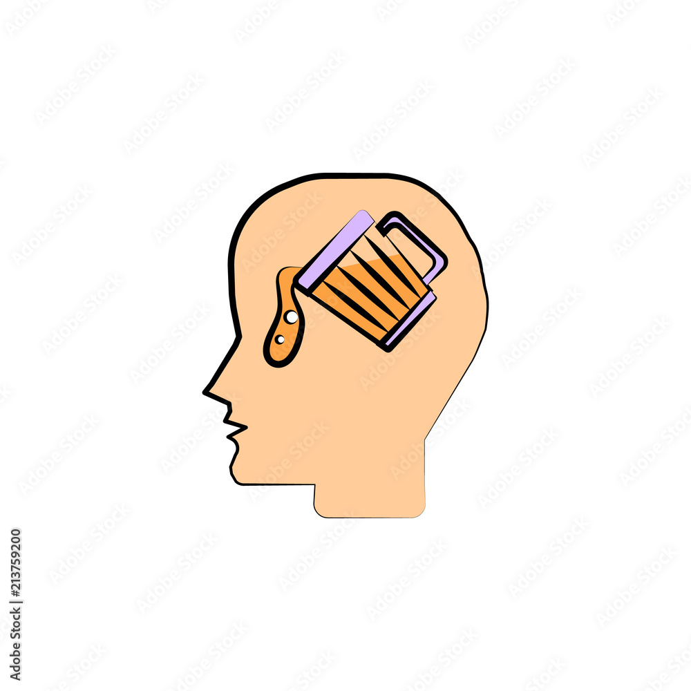 Poster pour beer colored sketch style icon. element of beer icon for mobile concept and web apps. hand draw