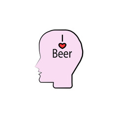 beer in mind icon. Element of beer icon for mobile concept and web apps. Hand drawn have beer in mind icon can be used for web and mobile